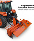 Three Point Hitch Rotary Tiller For Tractors With 41.34 Inch Working Width, 540 RPM PTO Drive attached to tractor