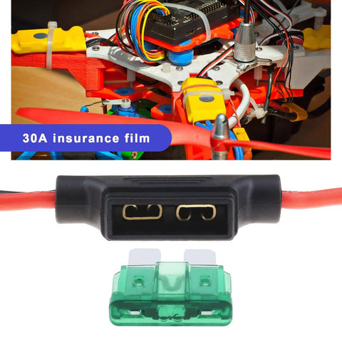 2 Pack XT60 Male To Female Extension Cables With 30A Fuse And 14AWG Silicone Wire For Electric Bikes Drones RC Cars Quadcopters And Battery Chargers Durable Heat Resistant Insulated Connectors