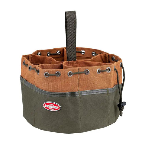 Canvas Organizer Parachute Bag With 19 Pockets For Nails Screws And Bolts Brown Heavy Duty Tool Pouch for 5 Gallon Buckets