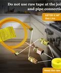 Flexible Gas Line Kit For Dryer Stove And Range, Forty Eight Inch Stainless Steel Gas Line With Five Eighths Inch Outside Diameter