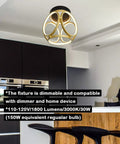 Dope Gold And Black Round LED Flush Mount Light With 2000 Lumen 3000K Warm White Finish in modern kitchen setting