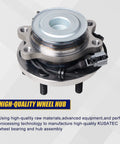 Front Wheel Bearing And Hub Assembly For 2WD And RWD Nissan Frontier 2005 To 2018, 6 Lug Bolts, ABS Ready, 2 Pack front view