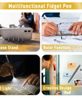 Multifunction pen used as phone stand, ruler, LED light, and creative design; stocking stuffers for men gifts multifunction pen for dad husband boyfriend and him Christmas and birthday gift idea that delivers everyday office use with handy features for work and home.
