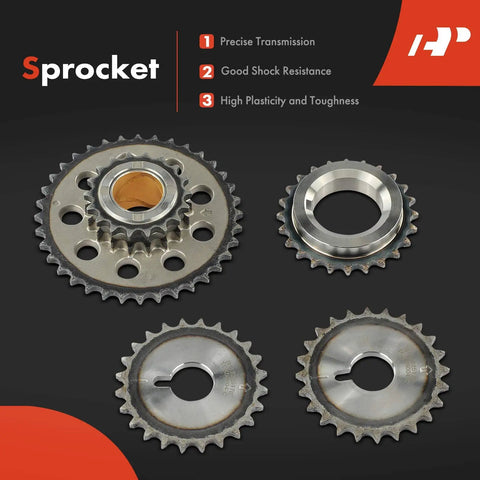 Engine Timing Chain Kit With Sprocket And More For DOHC 4-Cylinder 1.8L 2.0L 2.3L Engines showing sprockets close-up