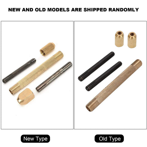 New and old models of Pin Vise Hand Drill with Replaceable Heads, non-slip copper handle, for tiny needles and drill bits.