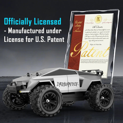 2 In 1 RC Cyber Monster Truck And Drift Car For Adults 1 18 Scale 4WD All Terrain next to patent certificate
