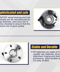 Front Wheel Bearing And Hub Assembly 515126 For 2009 To 2011 Dodge Ram 1500 Front With 5 Lug Bolts And ABS Direct Fit Replacement