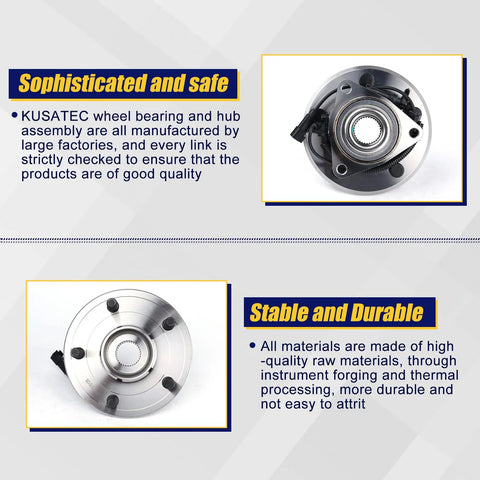 Front Wheel Bearing And Hub Assembly 515126 For 2009 To 2011 Dodge Ram 1500 Front With 5 Lug Bolts And ABS Direct Fit Replacement