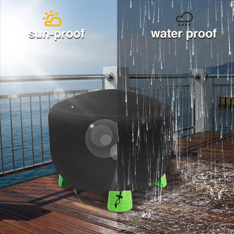 Heavy Duty Kids Water Table Cover For Outdoor Use 34 Inch Square 18 Inch High Waterproof Dustproof UV Protection Fits Splash Pond Rain Showers Water Table 600D Oxford Canvas Cover Only
