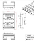 Technical diagram of Sixteen Channel Green LED Indicator Light Module For DIN Rail Mount 5 To 50V DC Common Positive And Negative