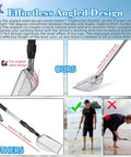 Effortless angled design of Beach Day Must Have Sand Sifter Set with telescoping handle and reinforced stainless steel head