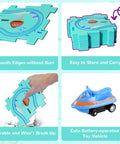 Four sections showing Ocean Edition Puzzle Track Car Play Set For Kids Ages 3 To 6 With Vehicles And Car Tracks Educational Water Scooter