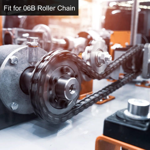 Industrial machinery showing 15 Tooth Roller Chain Sprocket 3/8 Inch Pitch With 18mm Bore For Motor Drive A3 Carbon Steel Gear