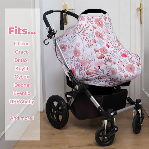 All In One Baby Car Seat Cover Nursing Shield For Boys And Girls Stretchy Soft Infant Canopy Multi Use Baby Carrier Cover on stroller