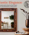 100 Pack 1.25 Inch Large Round Head Clavos Decorative Nails In Oil Rubbed Bronze on a rustic wooden mirror frame
