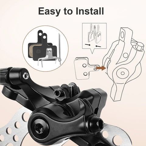 Two Pairs Semi-Metallic Bike Brake Pads For Disc Brakes, Quiet Yet Beefy Stopping Power On Mountain And E-Bikes, installation guide