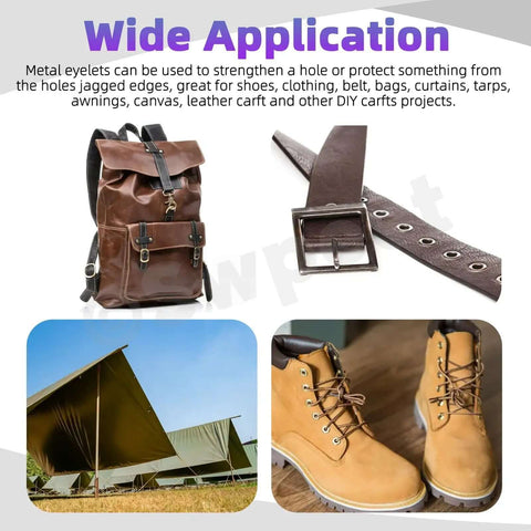 Multi Color 3/16 Inch Metal Flower Eyelets And Round Grommets Kit Wide Application on backpack, belt, tent, and boots