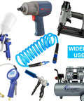 Heavy Duty Knockout Workhorse Polyurethane Air Hose One Quarter Inch By Ten Feet Compressor Tubing With Quick Connect Coupler Ball Swivel lightweight tools and compressor image