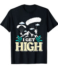 Get High In The Sky Paramotor Paragliding Tee For Pilots And Adrenaline Junkies Who Live For Powered Paragliding Dope Graphic Shirt For Flight Enthusiasts And Weekend Flyers with paragliders and 'I Get High' text