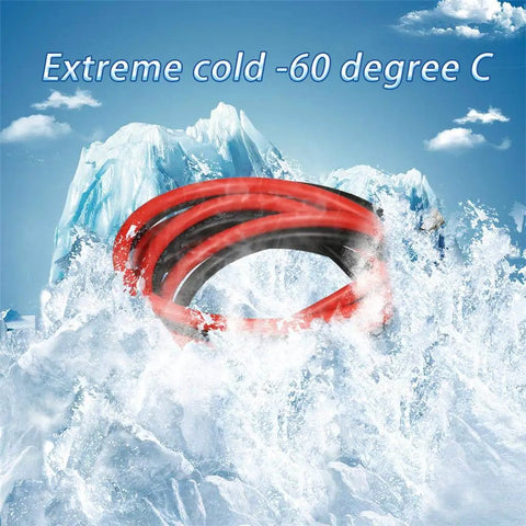 8 Gauge Silicone Wire Set With 5 Ft Red And 5 Ft Black Flexible 8 AWG Stranded Tinned Copper Wire in icy landscape