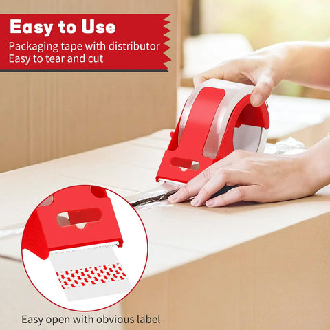 Two Roll Clear Heavy Duty Packing Tape With Dispenser Pack Strong And Durable Shipping Tape 1.88 Inch By 55 Yards Per Roll in use