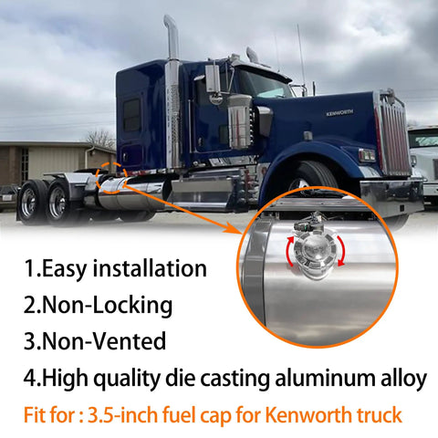 Truck Fuel Tank Cap Non Locking Solid Ultra Low Sulfur Three And A Half Inch Nominal Five Point Five TPI Replacement For FTA C 442 Compatible With Heavy Duty Trucks And Fleet Vehicles