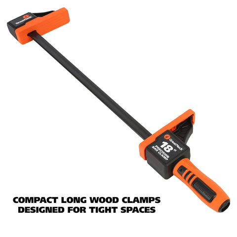 Heavy Duty Twist Lock Bar Clamps Set, 6 Inch And 12 Inch Precision Wood Clamps, 18 inch clamp detail, 4 Pack For Woodworking