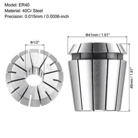ER40 Spring Collet 1/2 Inch Clamping For CNC Milling Lathe Engraving Tool Pro Grade 40Cr Steel Precision detail view
