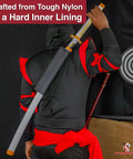Person holding Foam Katana Sword For Practice Bokken Shinai Style Training Sword With Mini Nylon Carrying Case Durable Nylon Construction
