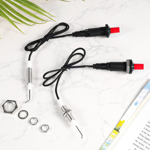 Two Pack Piezo Igniter Kit With Spark Ignition For Propane Grills Gas Fireplaces Ovens And Heaters on white surface