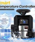 Real Heavy Duty Submersible Sump Pump 1 Hp 5000 Gph Automatic Water Discharge System showing internal smart temperature controller.