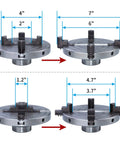 Six Inch Wood Lathe Chuck Set One Inch By Eight Tpi Self Centering Four Jaw Wood Turning Chuck With Reversible Jaws Measurements