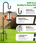 62 Inch Outdoor Shepherds Hook With 5 Prong Base, Adjustable Height Bird Feeder Pole For Hummingbird Feeder, Bird Feeder, Lanterns