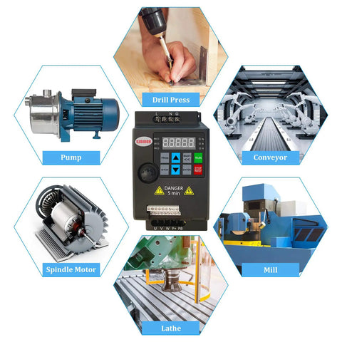 Beefy Variable Frequency Drive For Spindle And CNC Machines 220V 3HP 10A Inverter Controller 0 To 3200 Hz Output with applications