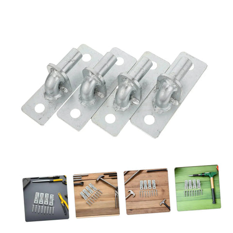 Beefed-Up Four Pack Heavy Duty Wall Mount Gate Hinges For Wood Doors And Fence Posts, Easy Install With Screws, Built To Handle Heavy Loads, Rugged Gate Hardware For Outdoor Fences And Entry Gates, silver steel wall-mount hinges with screws