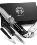 Heavy Duty Folding Utility Knife With Belt Clip EDC Pocket Knife And Box Cutter Gift Set For Men with black gift box