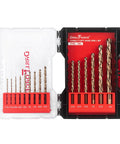 Left Hand Drill Bit Set 15 Pcs M35 Cobalt For Removing Broken Stubs Bolts And Screws Reverse Twist Bits in case