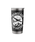 Stainless Steel Insulated Tumbler For Glider Pilots And Sailplane Fans Keeps Coffee Hot Through Tow Launches Thermals And Final Glide Perfect For Club Members Flight Training And Aero Tow Crews with glider graphic