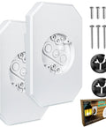White 2 Pack Vinyl Siding Mounting Brackets With Built In Electrical Box For Outdoor Lighting, set includes screws and mounting hardware.