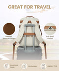 40L Travel Backpack For Men And Women, Waterproof, Airline Approved Carry On shown on luggage with padded straps and anti-theft pocket.