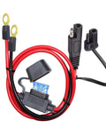 SAE To O Ring Terminal Harness With 15A Fuse, 2 Pin Quick Disconnect Plug Battery Extension Cable, 3.28 Ft 10 AWG Red Black Wires