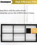 Roomba Replacement Parts Kit For 800 And 900 Series 17 Piece All In One Bundle With Rollers Filters Side Brushes Screws Tools Compatible With 805 860 861 864 866 870 871 880 890 891 960 961 964 980 981 985 showing a filter and cleaning brush