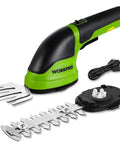 2-In-1 Cordless Grass Shear And Shrub Trimmer For No-Fuss Pruning Of Hedges And Grass, Handheld Electric Trimmer, Green with USB-C cable