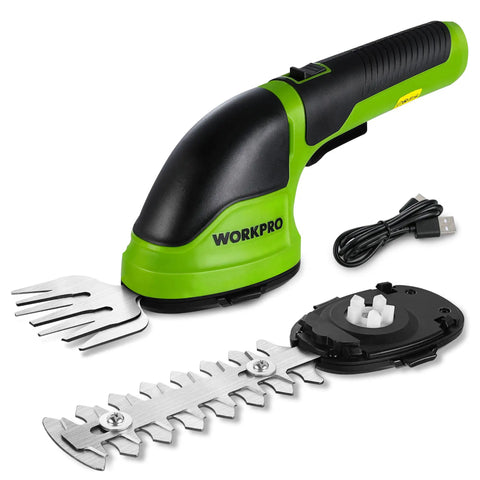 2-In-1 Cordless Grass Shear And Shrub Trimmer For No-Fuss Pruning Of Hedges And Grass, Handheld Electric Trimmer, Green with USB-C cable