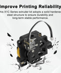 X1 Extruder Unit With Hardened Steel Dual Gears For X1 X1C 3D Printers showcasing solid structure and durability