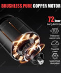 Xoiasth 1100W Metal Tube Belt Sander Steel Pipe Polisher With Five Sanding Belts And Three Heads Six Speed Variable Grinder For Iron Aluminum Finishing High Power Machine brushless pure copper motor close-up with thickened copper wire and glowing elements.