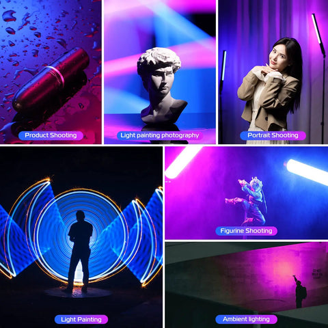 Handheld Light Wand With 360 Degree RGB LED Video Light Stick For Photography And Vlogging 3300mAh Rechargeable Tube Light in use