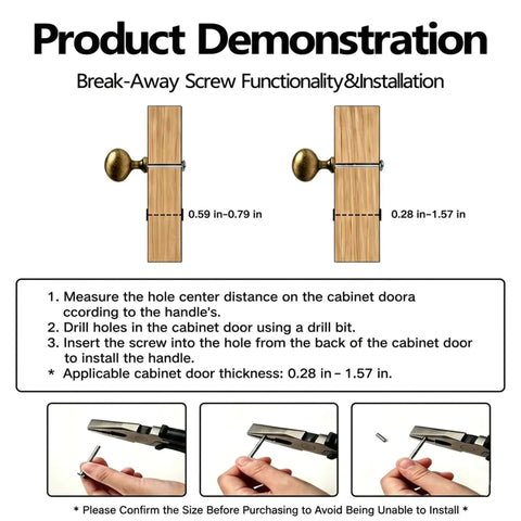 Instructions for installing Five Pack Antique Brass Cabinet Knobs One And Three Eighths Inch Oval Egg Dresser Drawer Knobs