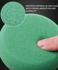 Close-up of green foam pad from 29 Piece Drill Buffing Pad Kit With 5/8-11 Backing Pad Threads And Adapters For Car Polishing