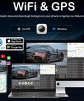 WiFi & GPS features of All In One Mirror Dash Cam for Car with Crisp 4K Front and 2.5K Rear IMX335 on various devices